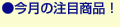 今月の注目商品！