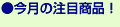 今月の注目商品！
