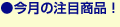 今月の注目商品！