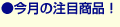 今月の注目商品！