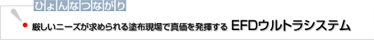 ひょんなつながり　厳しいニーズが求められる塗布現場で真価を発揮するEFDウルトラシステム