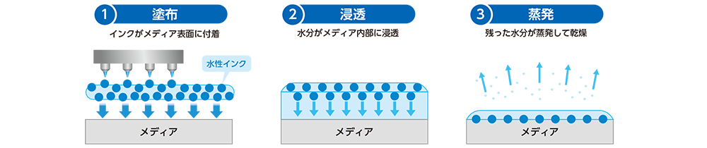 水溶性インクの塗布メカニズムイメージ