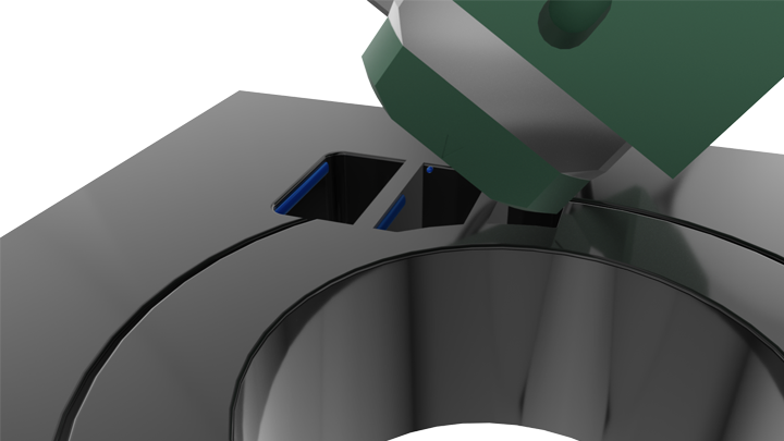 自動車部品の狭小部潤滑用高粘度グリスを微小量塗布